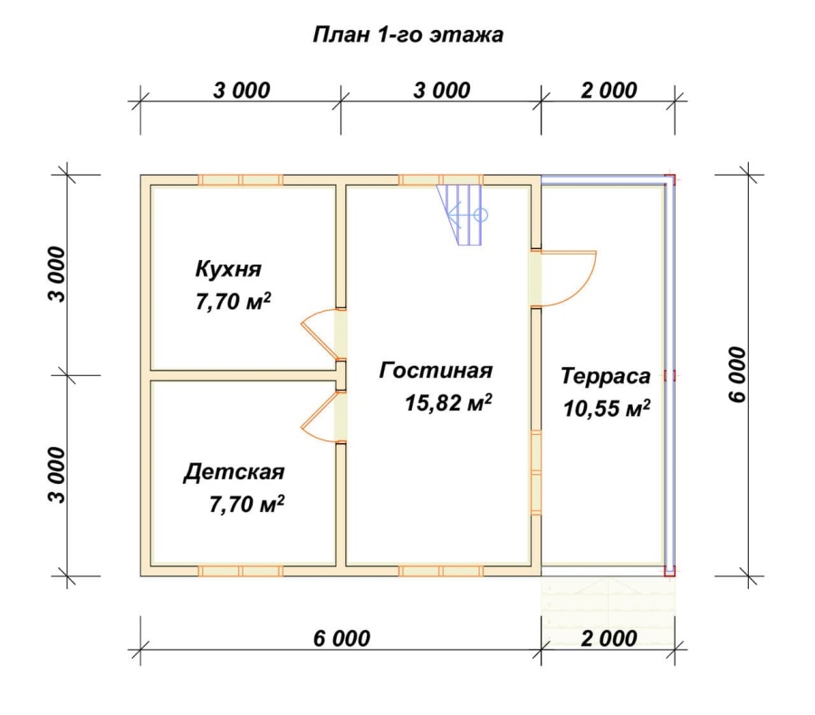План первого этажа проект БРУСОВОЙ №-1