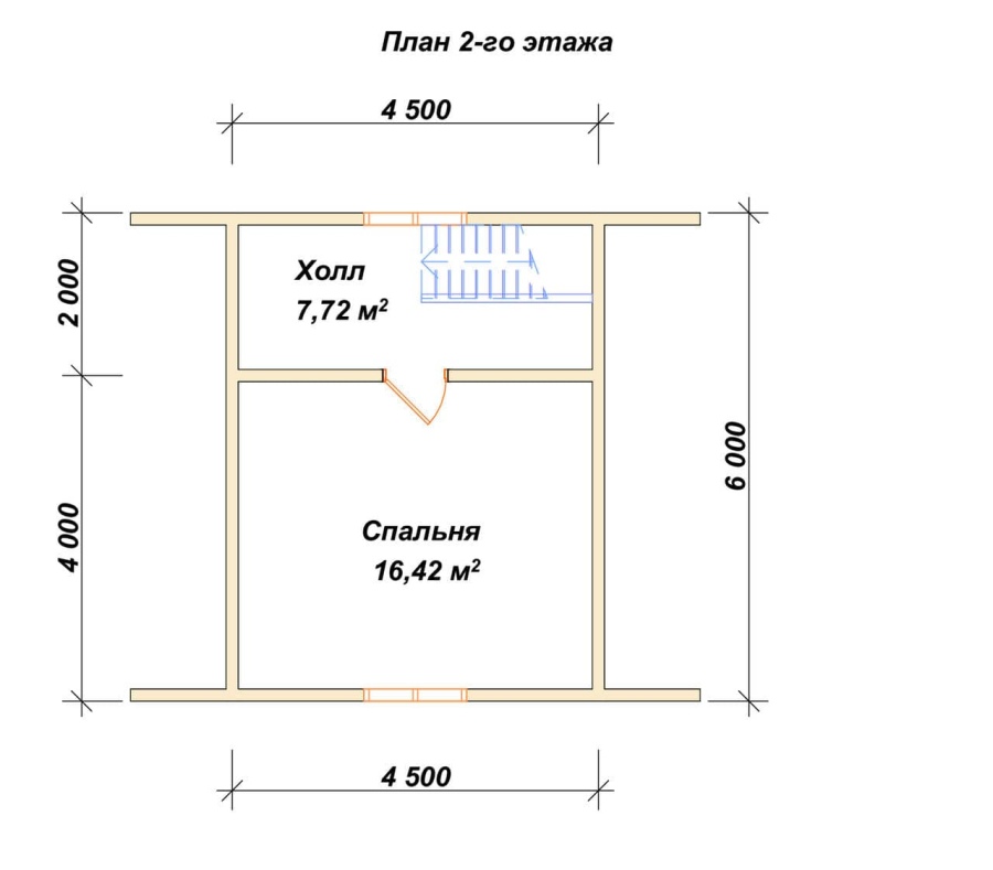 План второго этажа проект БРУСОВОЙ №-1