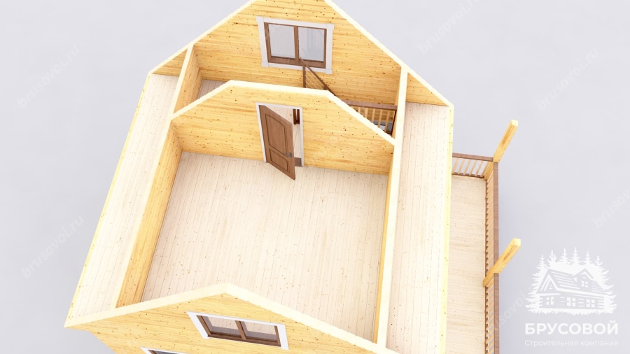 3d План второго этажа проект БРУСОВОЙ №-1