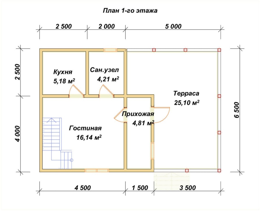 План первого этажа проект БРУСОВОЙ №-10