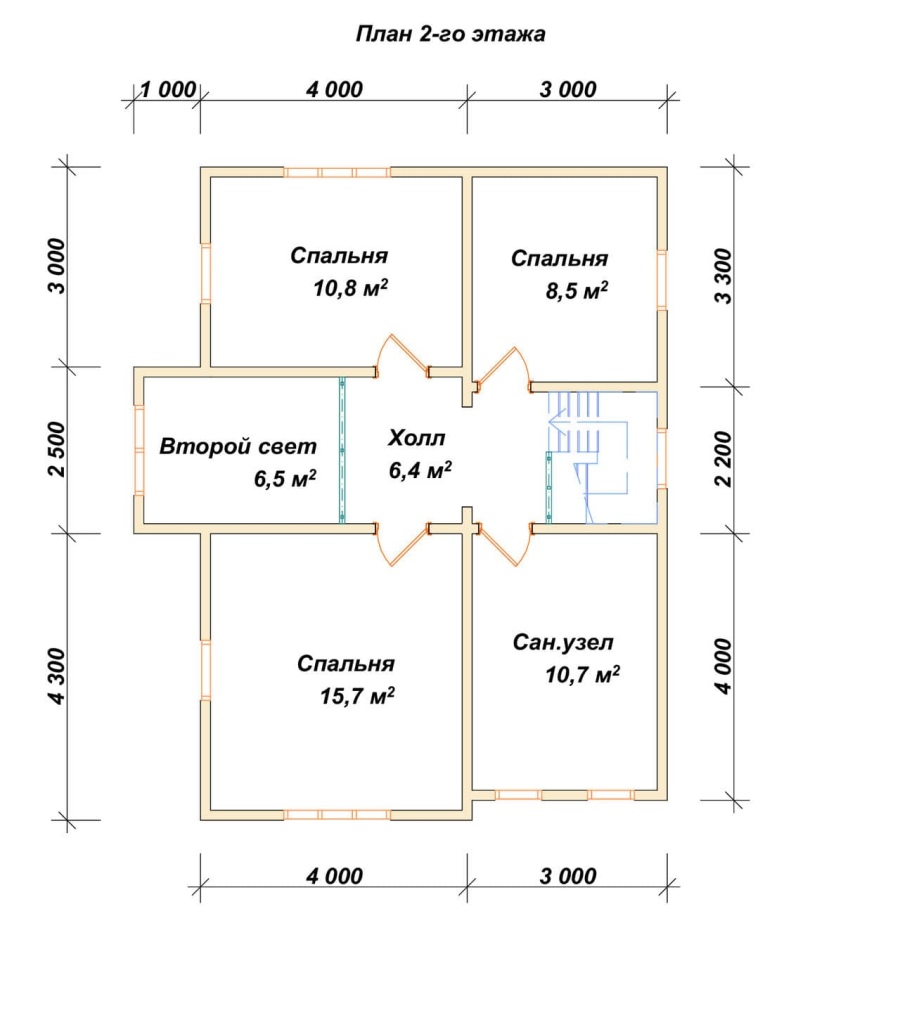 План второго этажа проект БРУСОВОЙ №-100