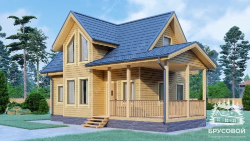 Проект дома из бруса 7х9, площадью 88 м2