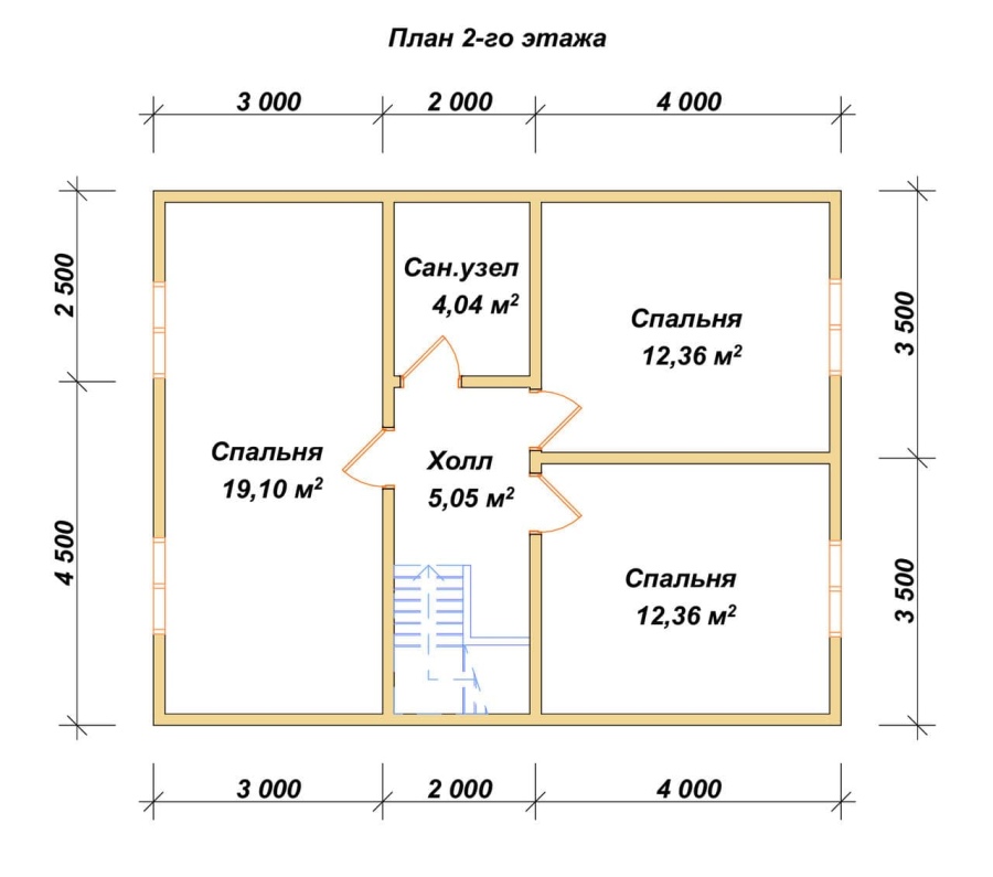 План второго этажа проект БРУСОВОЙ №-102