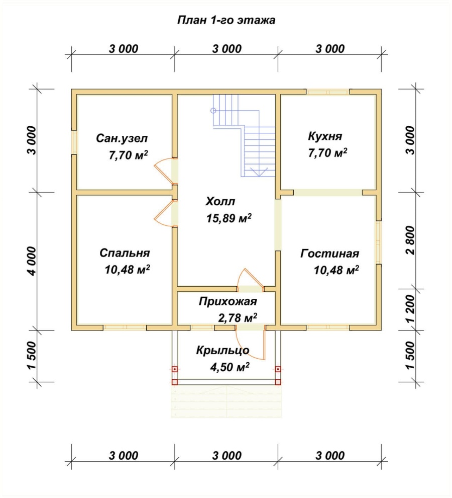 План первого этажа проект БРУСОВОЙ №-103