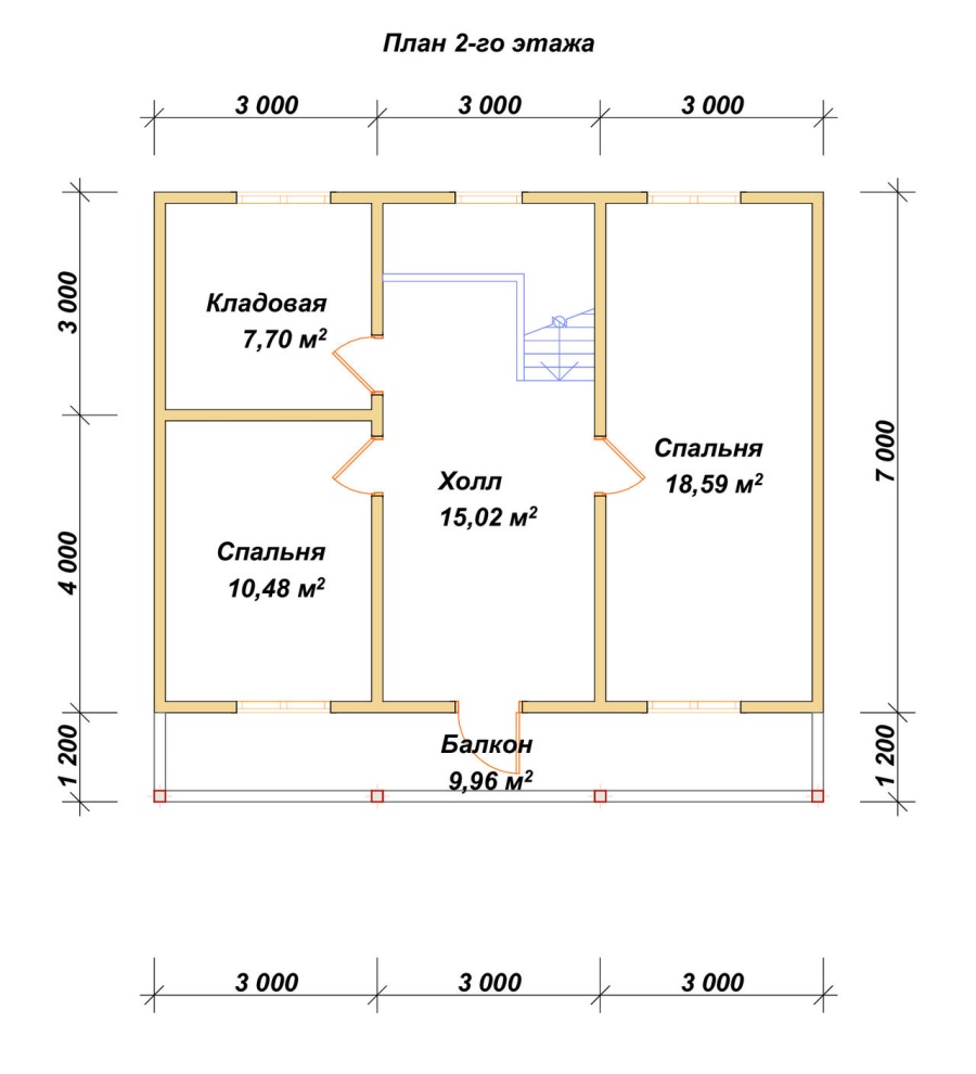 План второго этажа проект БРУСОВОЙ №-103