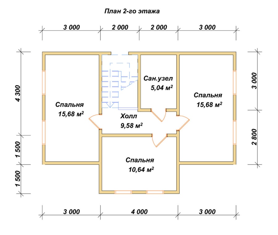 План второго этажа проект БРУСОВОЙ №-104