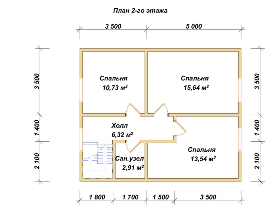 План второго этажа проект БРУСОВОЙ №-107