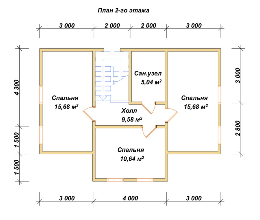 План второго этажа проект БРУСОВОЙ №-108
