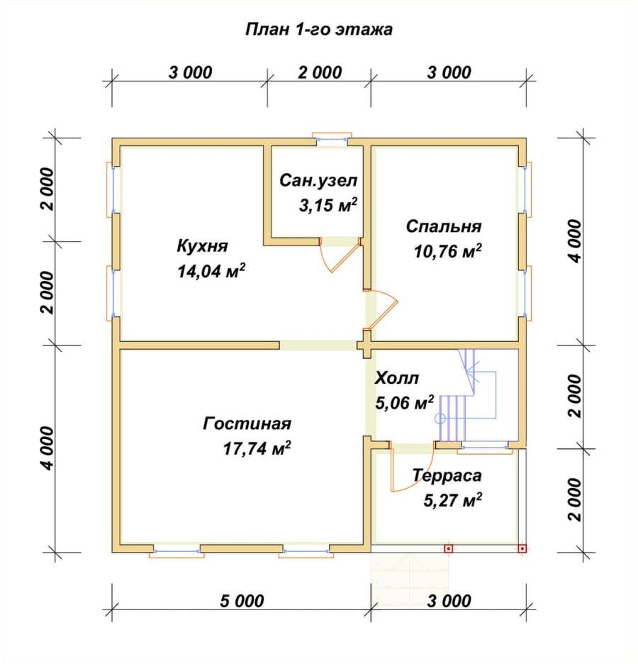 План первого этажа проект БРУСОВОЙ №-109
