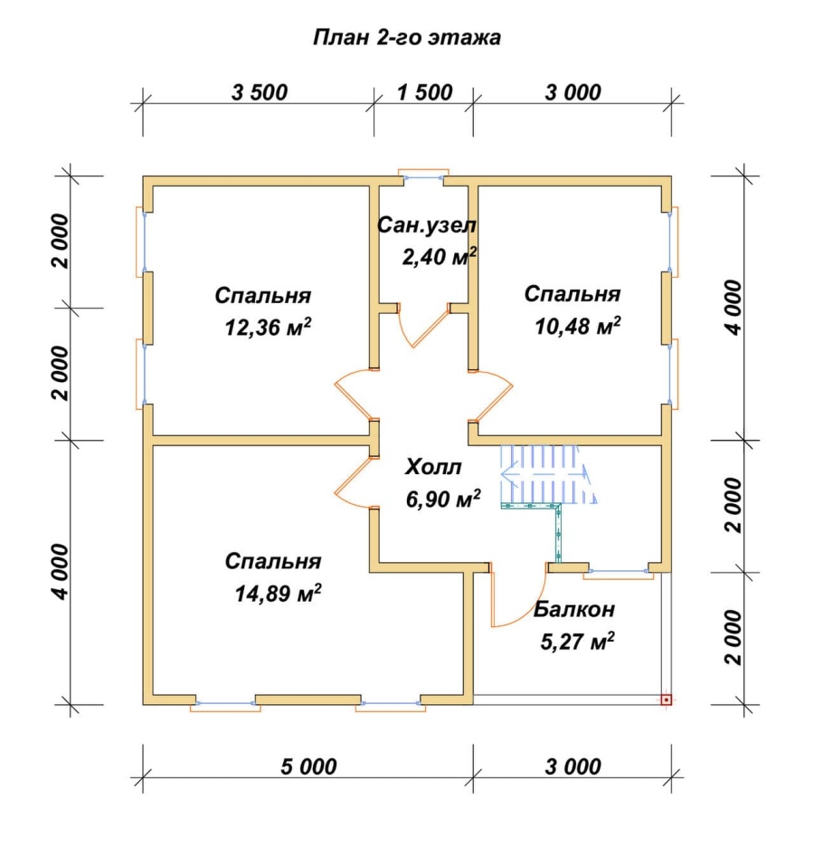 План второго этажа проект БРУСОВОЙ №-109