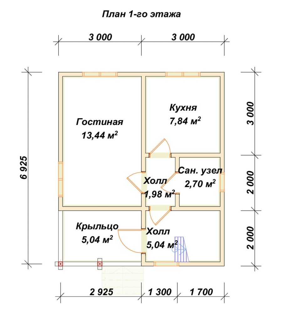 План первого этажа проект БРУСОВОЙ №-11