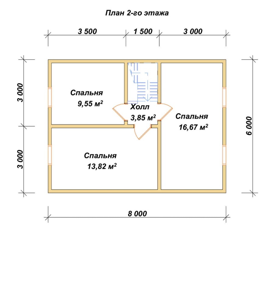 План второго этажа проект БРУСОВОЙ №-110