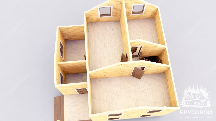 3d План второго этажа проект БРУСОВОЙ №-110