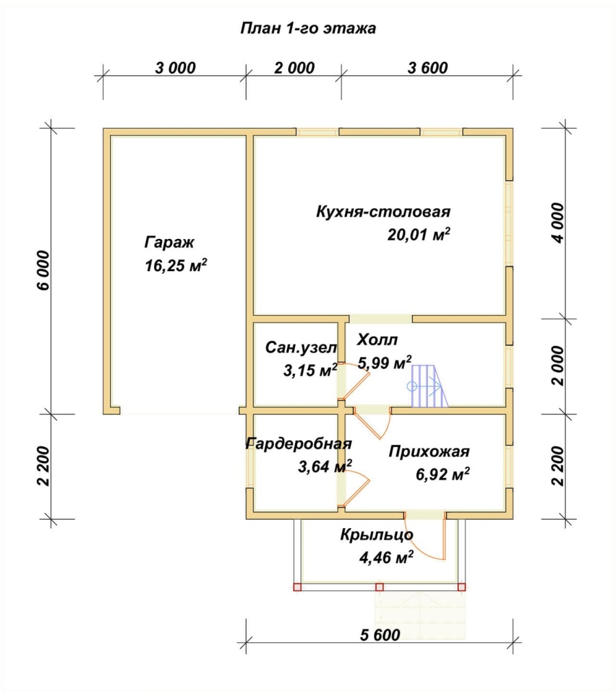 План первого этажа проект БРУСОВОЙ №-111