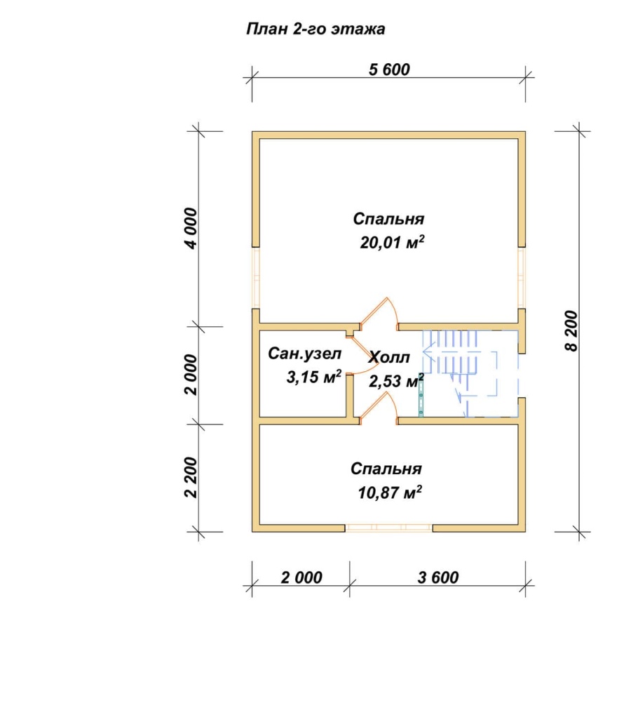 План второго этажа проект БРУСОВОЙ №-111