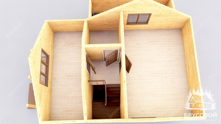 3d План второго этажа проект БРУСОВОЙ №-111