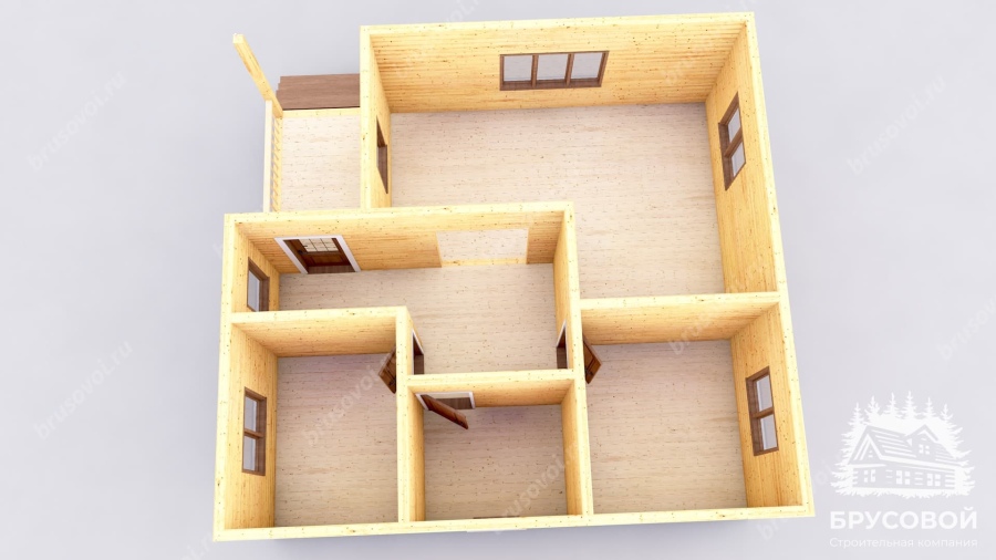 3d План первого этажа проект БРУСОВОЙ №-112