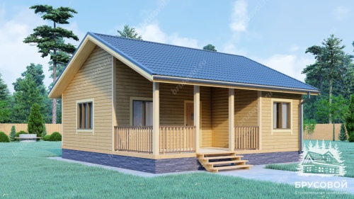 Проект дома из бруса 8х8, площадью 62 м2