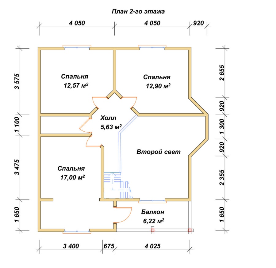 План второго этажа проект БРУСОВОЙ №-114