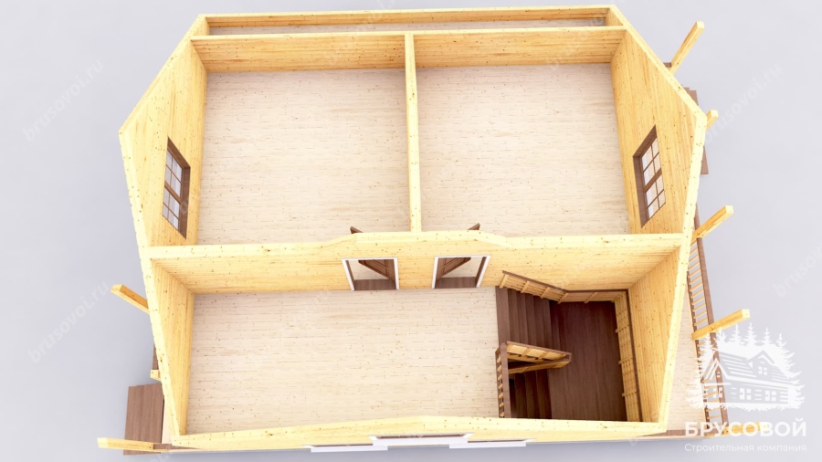 3d План второго этажа проект БРУСОВОЙ №-116