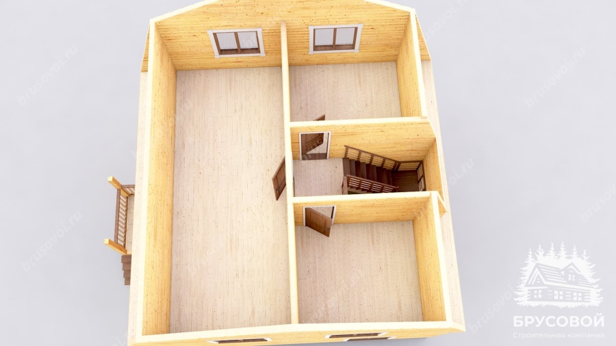 3d План второго этажа проект БРУСОВОЙ №-117