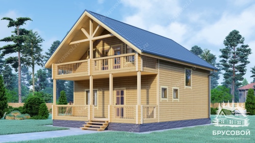 Проект дома из бруса 8х8, площадью 133 м2