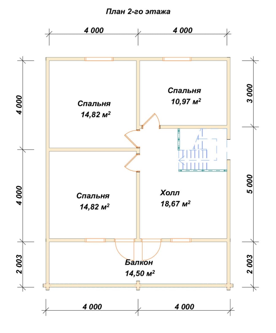 План второго этажа проект БРУСОВОЙ №-118