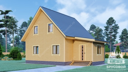 Проект дома из бруса 8х8, площадью 105 м2