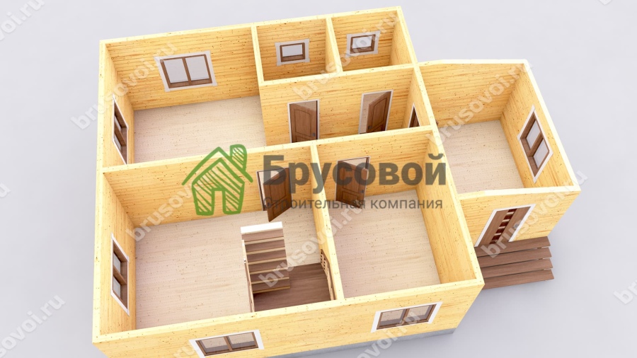 3d План первого этажа проект БРУСОВОЙ №-119