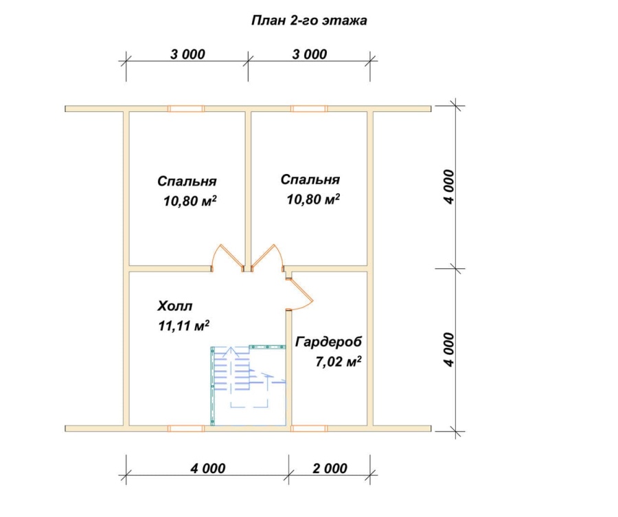 План второго этажа проект БРУСОВОЙ №-119