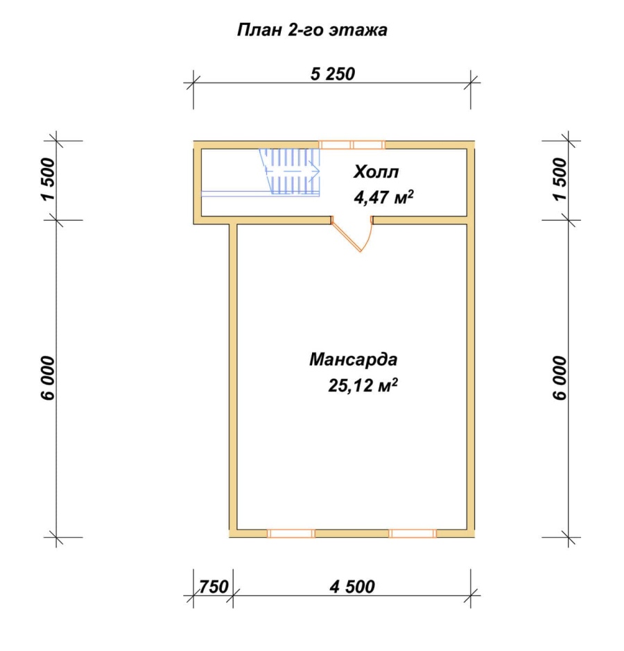 План второго этажа проект БРУСОВОЙ №-12