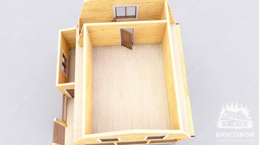 3d План второго этажа проект БРУСОВОЙ №-12