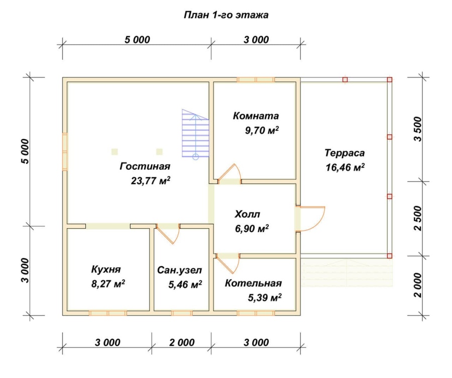 План первого этажа проект БРУСОВОЙ №-120