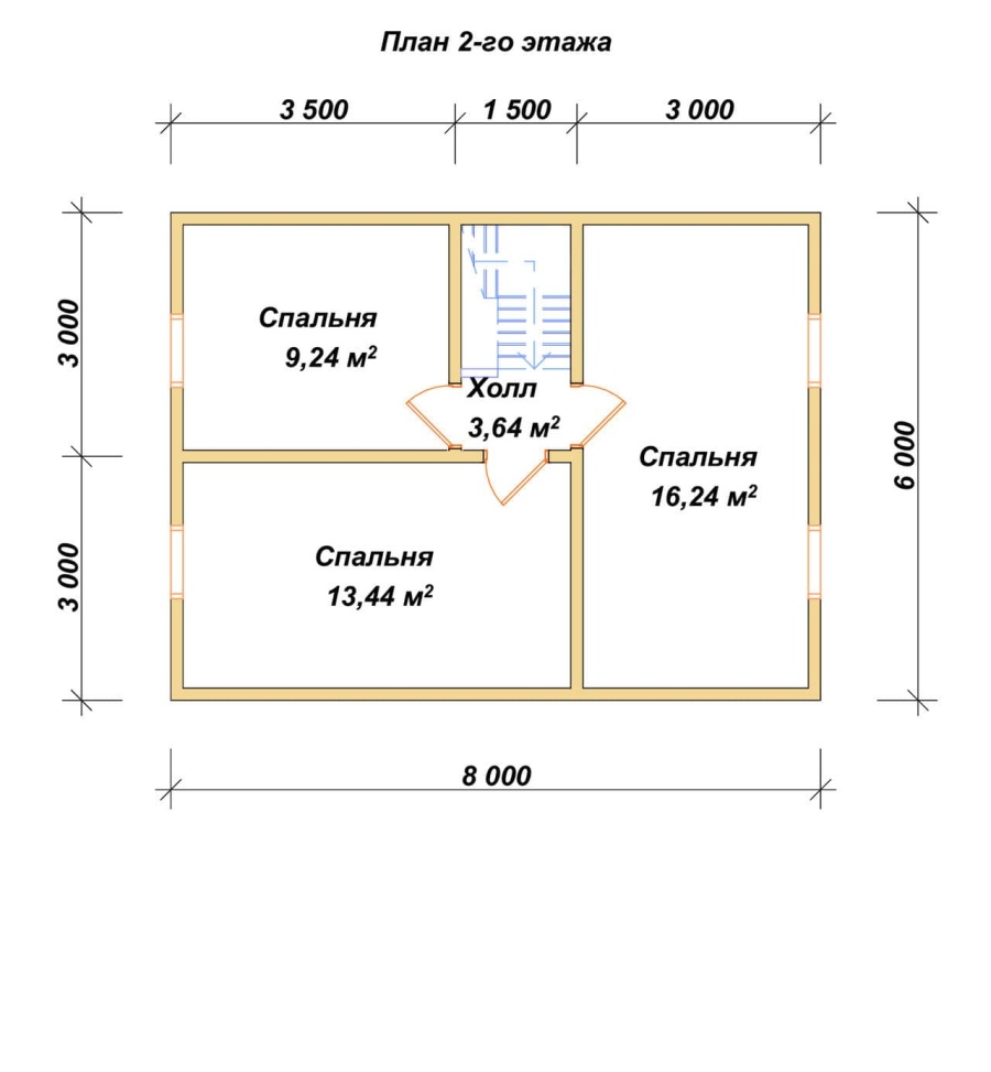План второго этажа проект БРУСОВОЙ №-121