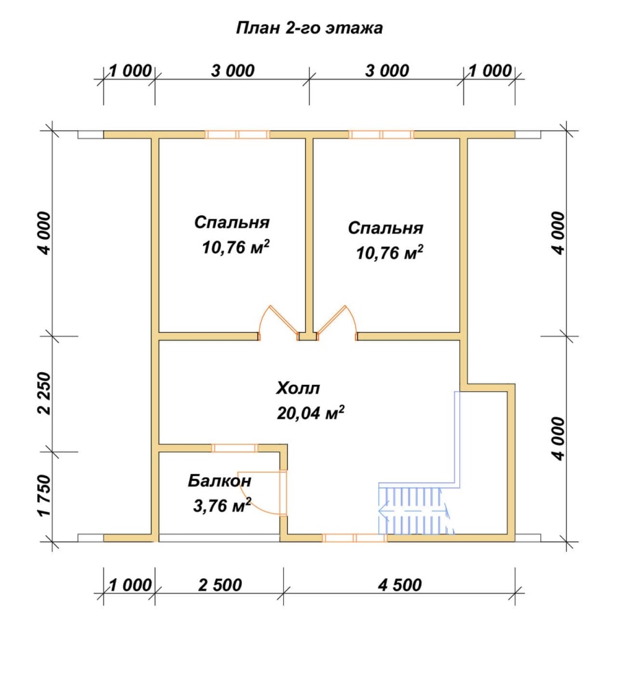 План второго этажа проект БРУСОВОЙ №-122