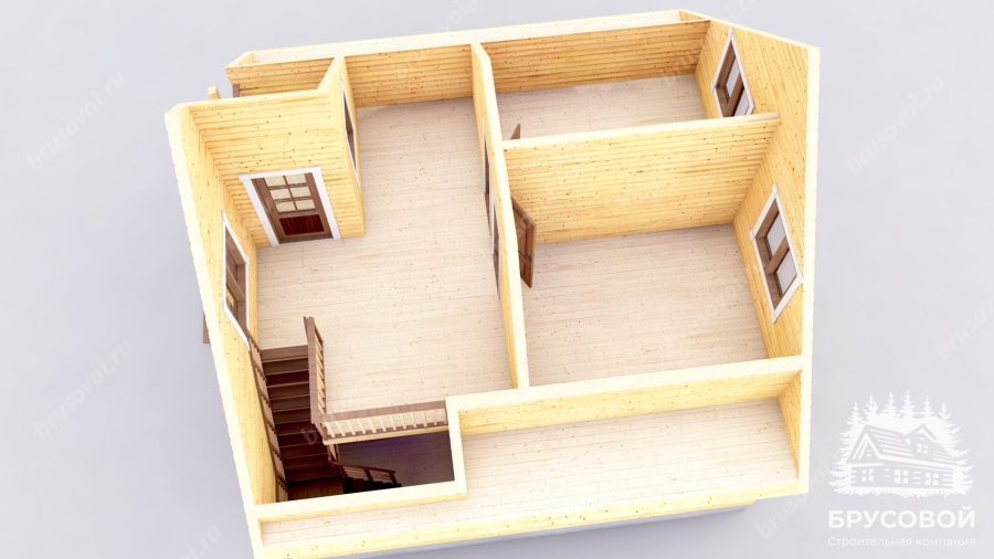 3d План второго этажа проект БРУСОВОЙ №-122