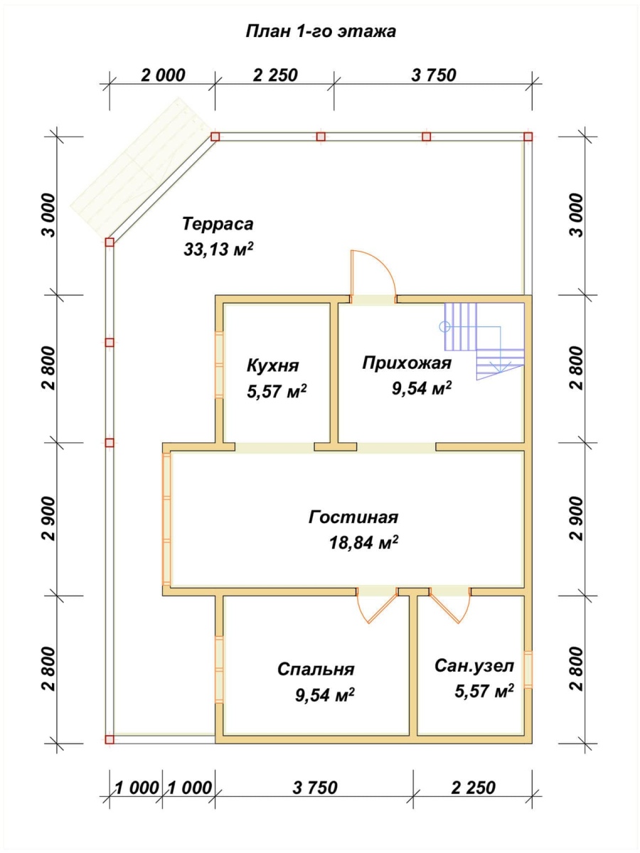 План первого этажа проект БРУСОВОЙ №-123