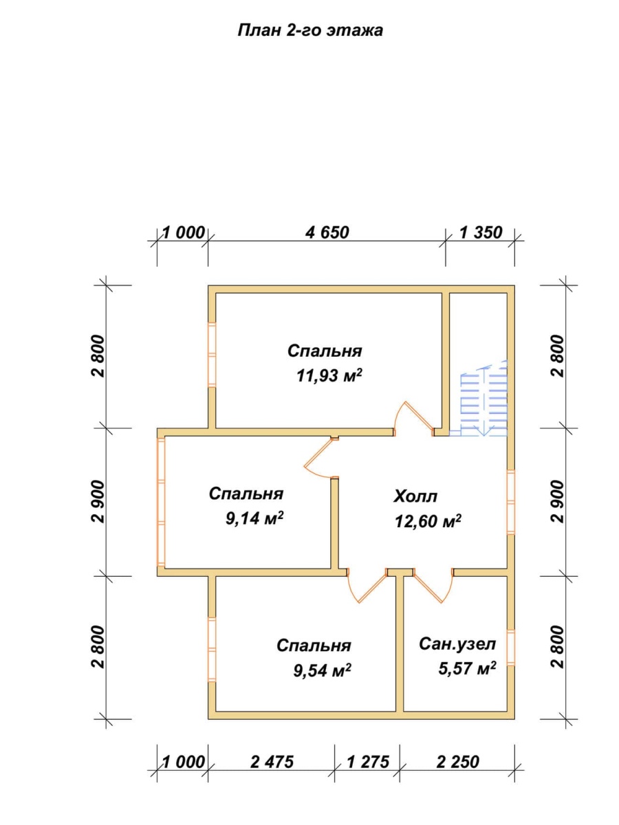 План второго этажа проект БРУСОВОЙ №-123
