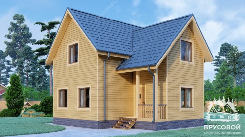 Проект дома из бруса 8х8, площадью 103 м2