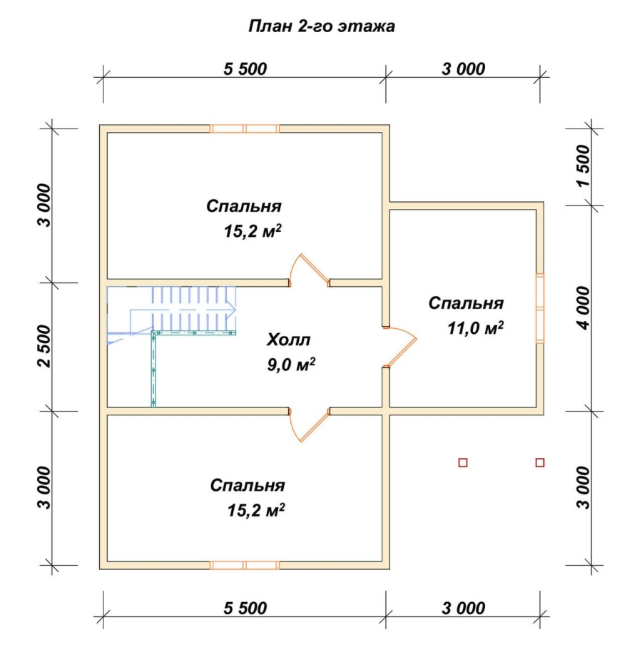 План второго этажа проект БРУСОВОЙ №-124