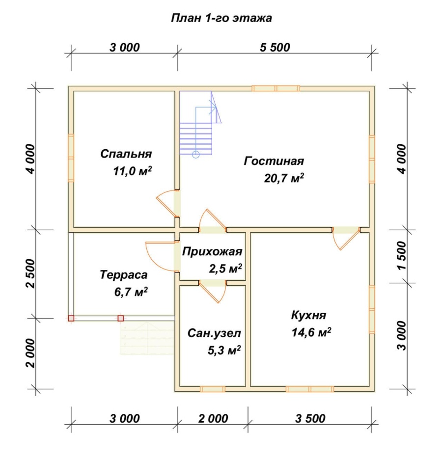 План первого этажа проект БРУСОВОЙ №-126