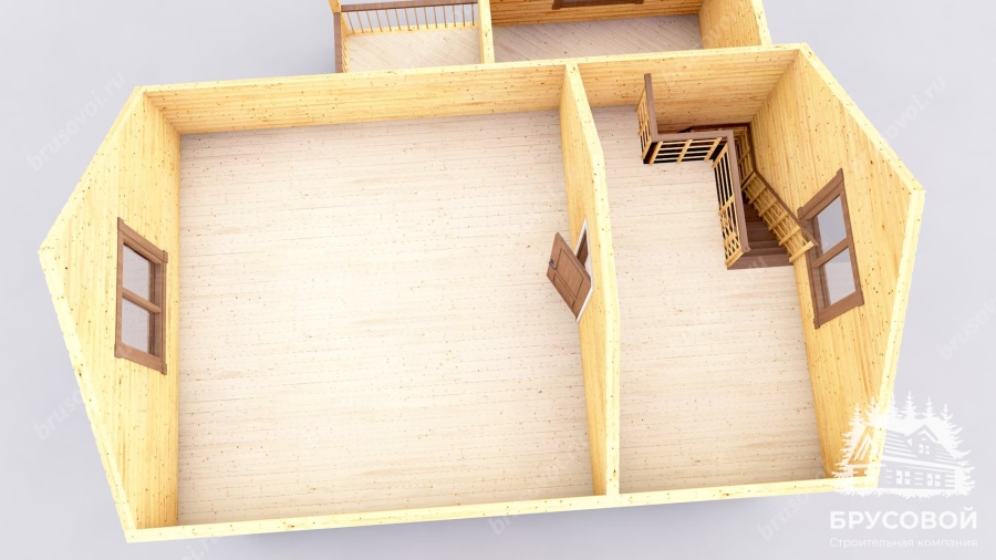 3d План второго этажа проект БРУСОВОЙ №-126