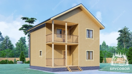 Проект дома из бруса 8х8, площадью 94 м2