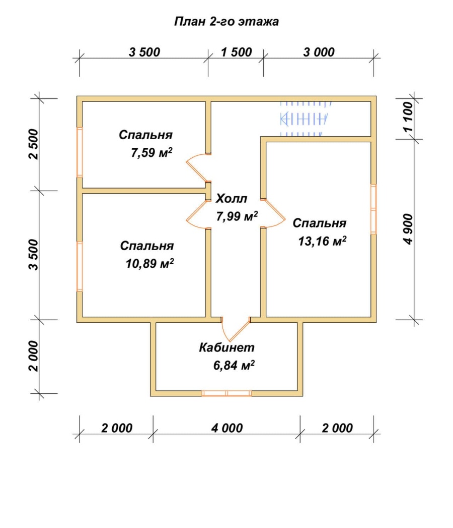 План второго этажа проект БРУСОВОЙ №-129