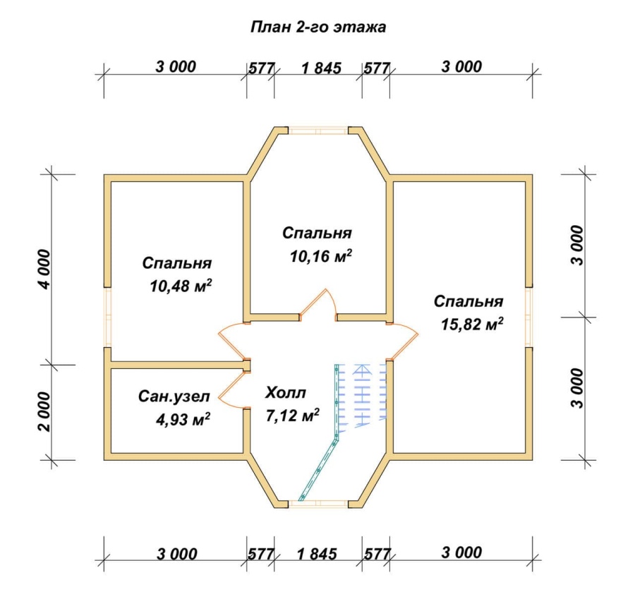 План второго этажа проект БРУСОВОЙ №-130