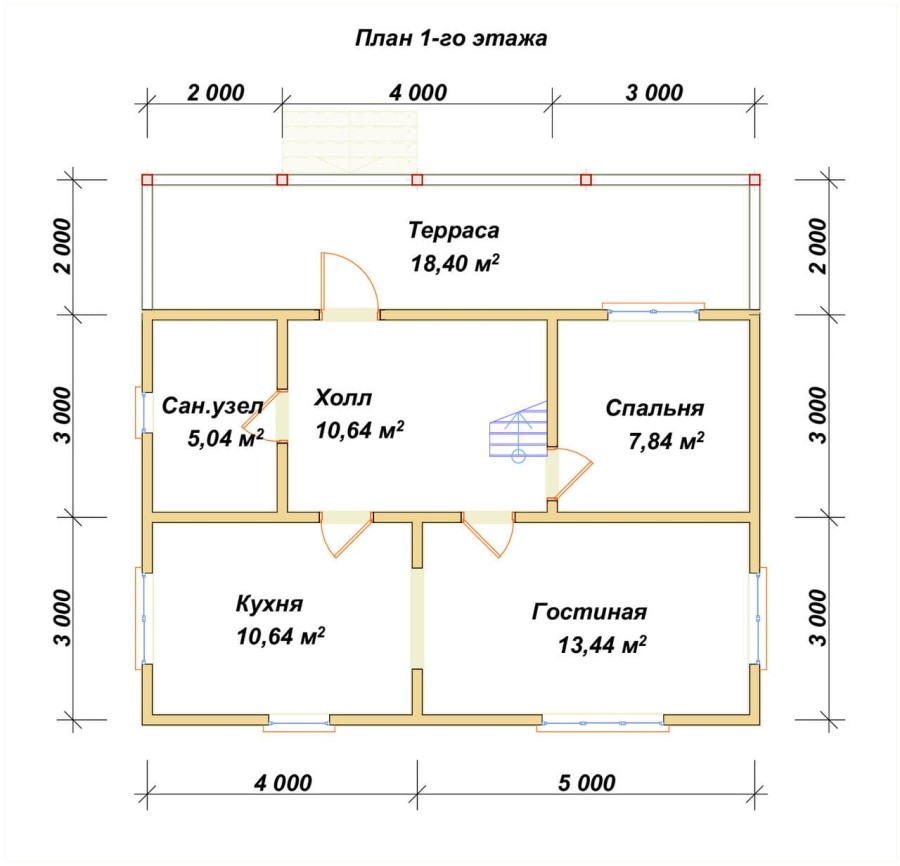 План первого этажа проект БРУСОВОЙ №-131