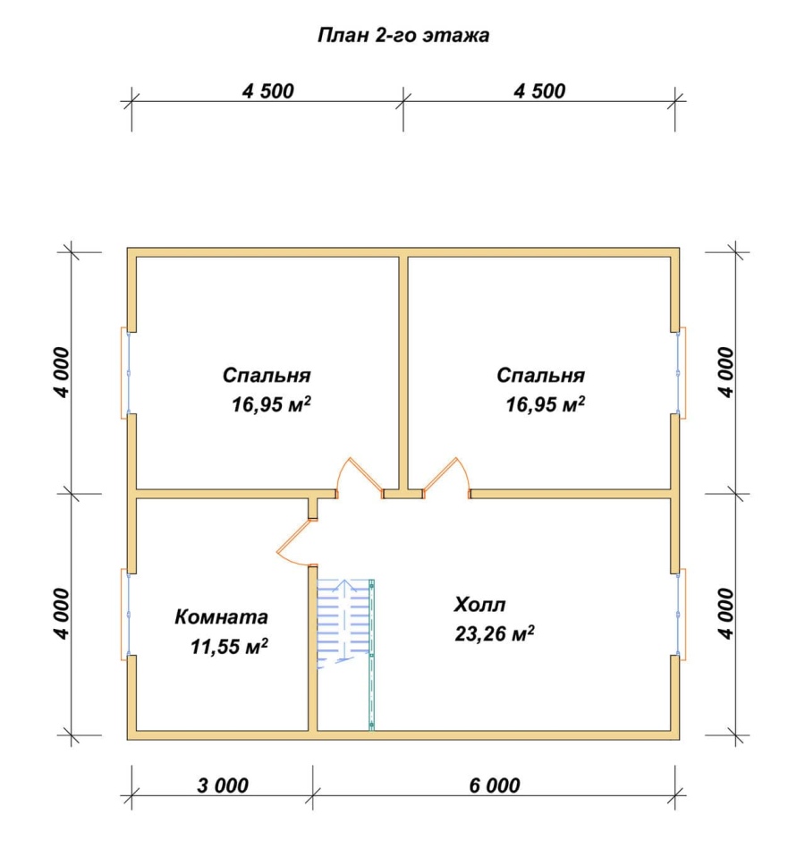 План второго этажа проект БРУСОВОЙ №-132