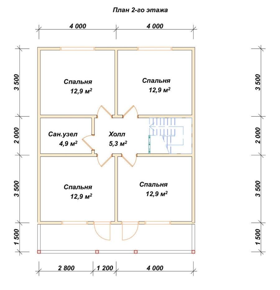 План второго этажа проект БРУСОВОЙ №-136