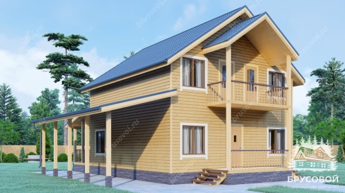 Проект дома из бруса 8х9, площадью 130 м2