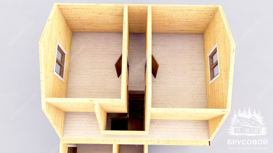 3d План второго этажа проект БРУСОВОЙ №-14